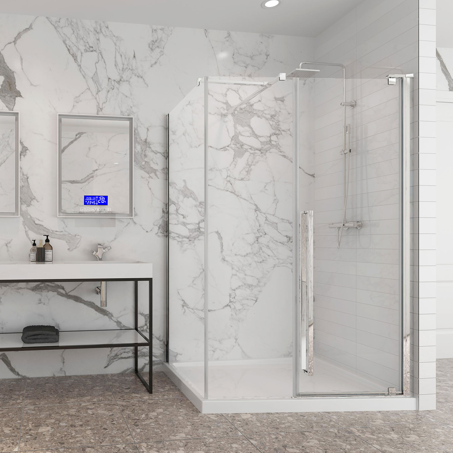 white0327　3個セット Shower door 54